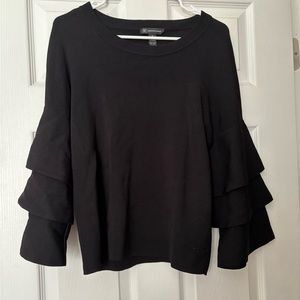 Black shirt with styled sleeves